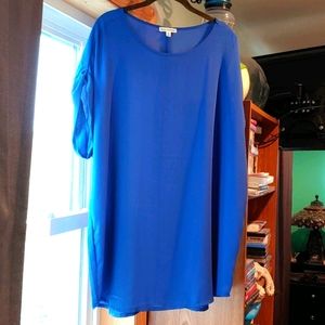 Royal blue chiffon blouse